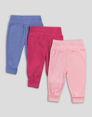 Hanes Flexy Baby Knit Pull-On Jogger Pants, 4-Way Stretch, Adjustable Waistband and Cuffs, Boys & Girls, 3-Pack