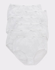 Hanes Women's Cotton Brief Underwear, Moisture-Wicking, 6-Pack