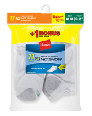 Hanes EZ-Sort Boys' No-Show Socks 11-Pack (Includes 1 Free Bonus Pair)