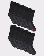 Hanes Men's FreshIQ X-Temp Active Cool Big and Tall Crew Socks 12-Pack