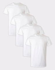 Hanes Ultimate Big Men's White Undershirt Pack, Cotton, 4-Pack, (Big & Tall Sizes)