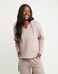 Hanes Women's Fleece Pullover Hoodie With Raw Edge V-Neck