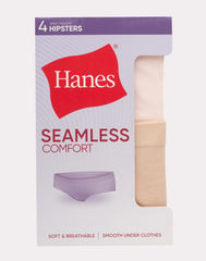 Hanes Girls' Tween Underwear Seamless Hipster Pack, Neutrals, 4-Pack