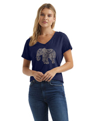 Hanes Women's V-Neck Graphic T-Shirt, Elephant