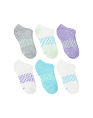 Hanes Absolute Active Girls' No Show Socks Pack, 6-Pack, Cushioned Comfort, Heel Shield