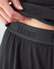 Hanes Originals Women's SuperSoft Comfywear Rib Sleep Shorts
