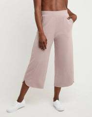 Hanes Women's Raw Edge Fleece Crop Pants With Pockets
