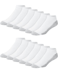 Hanes Double Tough Men's Low Cut Socks, Shoe Sizes 6-12, 12-Pairs