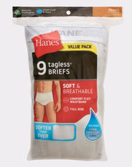Hanes Men's White Cotton Brief Underwear, 9-Pack
