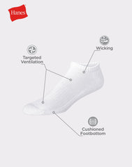 Hanes Men's Performance No Show Socks With Cushioned Heel & Toe, 6-Pack