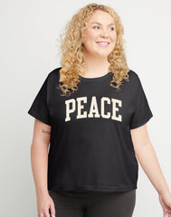 Hanes Women's Cotton Graphic T-Shirt, Peace (Plus Size)