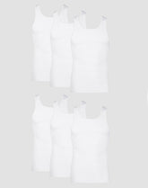 Hanes Men's Cotton Tank Undershirt, Moisture-Wicking, White, 6-Pack
