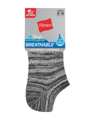 Hanes X-Temp Women's Super No Show Socks, Shoe Sizes 5-9, 6-Pairs