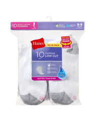 Hanes Women's Athletic Low Cut Socks, Full Sole Cushion, 10-Pairs