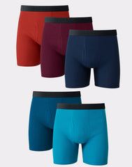 Hanes Ultimate Men's Cotton Boxer Brief Underwear, Comfort Flex Waistband, Assorted, 5-Pack