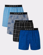 Hanes Ultimate Big Men's Woven Boxer Underwear, Assorted Prints, 4-Pack (Big & Tall Sizes)