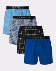 Hanes Ultimate Big Men's Woven Boxer Underwear, Assorted Prints, 4-Pack (Big & Tall Sizes)