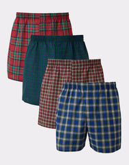 Hanes Ultimate Big Men's Woven Boxer Underwear, Tartan Prints, 4-Pack, (Big & Tall Sizes)