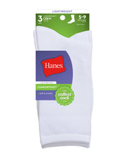 Hanes ComfortSoft Women's Crew Socks,Fits shoe sizes up to 8-12, 3-Pack