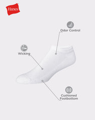 Hanes Men's Cushioned No Show Socks, X-Temp, 12-Pairs