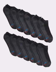 Hanes Men's Cushioned No Show Socks, X-Temp, 12-Pairs