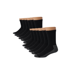 Hanes Work Men's Socks Pack, 12-Pack, Cushioned Moisture-Wicking Odor-Control Socks