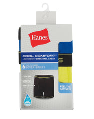 Hanes Cool Comfort Boys' Lightweight Mesh Boxer Brief Underwear, 6-Pack