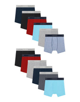 Hanes Boys’ Underwear Boxer Briefs Cotton, 12-Pack, Dyed
