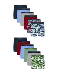 Hanes Boys’ Underwear Boxer Briefs Cotton, 12-Pack, Printed