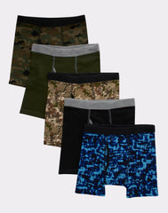 Hanes ComfortSoft Boys' Boxer Briefs Underwear, 5-Pack