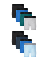 Hanes Boys' Underwear Boxer Briefs Cotton-Stretch, 8-Pack, Moisture-Wicking