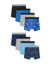 Hanes Boys' Underwear Boxer Briefs Cotton-Stretch, 8-Pack, Printed