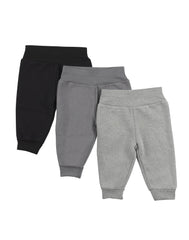 Hanes Flexy Baby Fleece Jogger Pants, Adjustable Cuffs and Waistband, Boys & Girls, 3-Pack