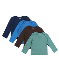 Hanes Flexy Baby Knit Long Sleeve Tee, Expandable Neckline & 4-Way Stretch, Boys & Girls, 4-Pack
