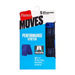 Hanes Moves Boys' Performance Stretch Boxer Brief Underwear, Assorted Solids/Prints, 5-Pack