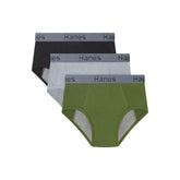 Hanes Confident Nights Boys Overnight Underwear Pack, 3-Pack, Light & Moderate Leaks, Blk Multi