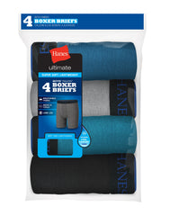 Hanes Ultimate Boys' Lightweight Long Leg Boxer Briefs 4-Pack