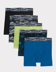 Hanes Moves Boys' Breathable Mesh Boxer Brief Underwear, X-Temp, Assorted, 5-Pack