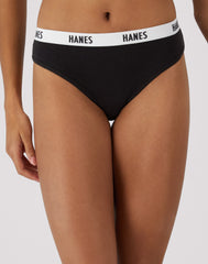 Hanes Soft & Breathable Women's Ribbed Cotton Bikini Underwear, 3-Pack