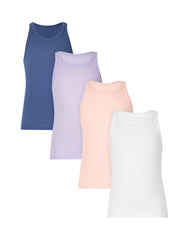 Hanes Originals SuperSoft Girls' Tank Top Pack, 4-Pack, Moisture Wicking