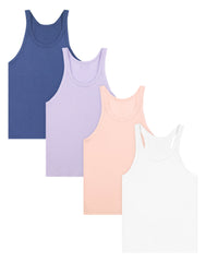 Hanes Originals SuperSoft Girls' Tank Top Pack, 4-Pack, Moisture Wicking