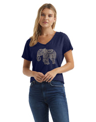 Hanes Women's V-Neck Graphic T-Shirt, Elephant