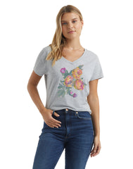 Hanes Women's V-Neck Graphic T-Shirt, Luscious Peonies