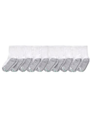Hanes Boy's Uniform Crew Socks Pack, 10-Pack, Moisture-Wicking, Cushioned