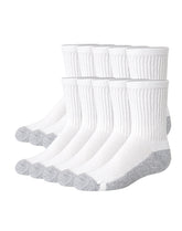 Hanes Boy's Uniform Crew Socks Pack, 10-Pack, Moisture-Wicking, Cushioned