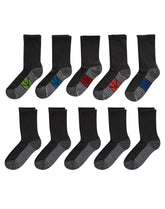 Hanes Ultimate Double Tough Boys' Crew Socks, 10-Pairs