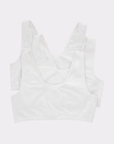 Hanes Women's Cotton Scoopneck Crop Sports Bralette, Low Impact, 3-Pack