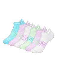 Hanes Absolute Active Girls' No Show Socks Pack, 6-Pack, Heel Shield, Extreme Cushioned Comfort