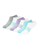 Hanes Absolute Active Girls' No Show Socks Pack, 6-Pack, Cushioned Comfort, Heel Shield