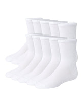 Hanes Girls' Uniform Crew Socks Pack, 10-Pack, Soft Feel, EZ Sort Matching, School Socks